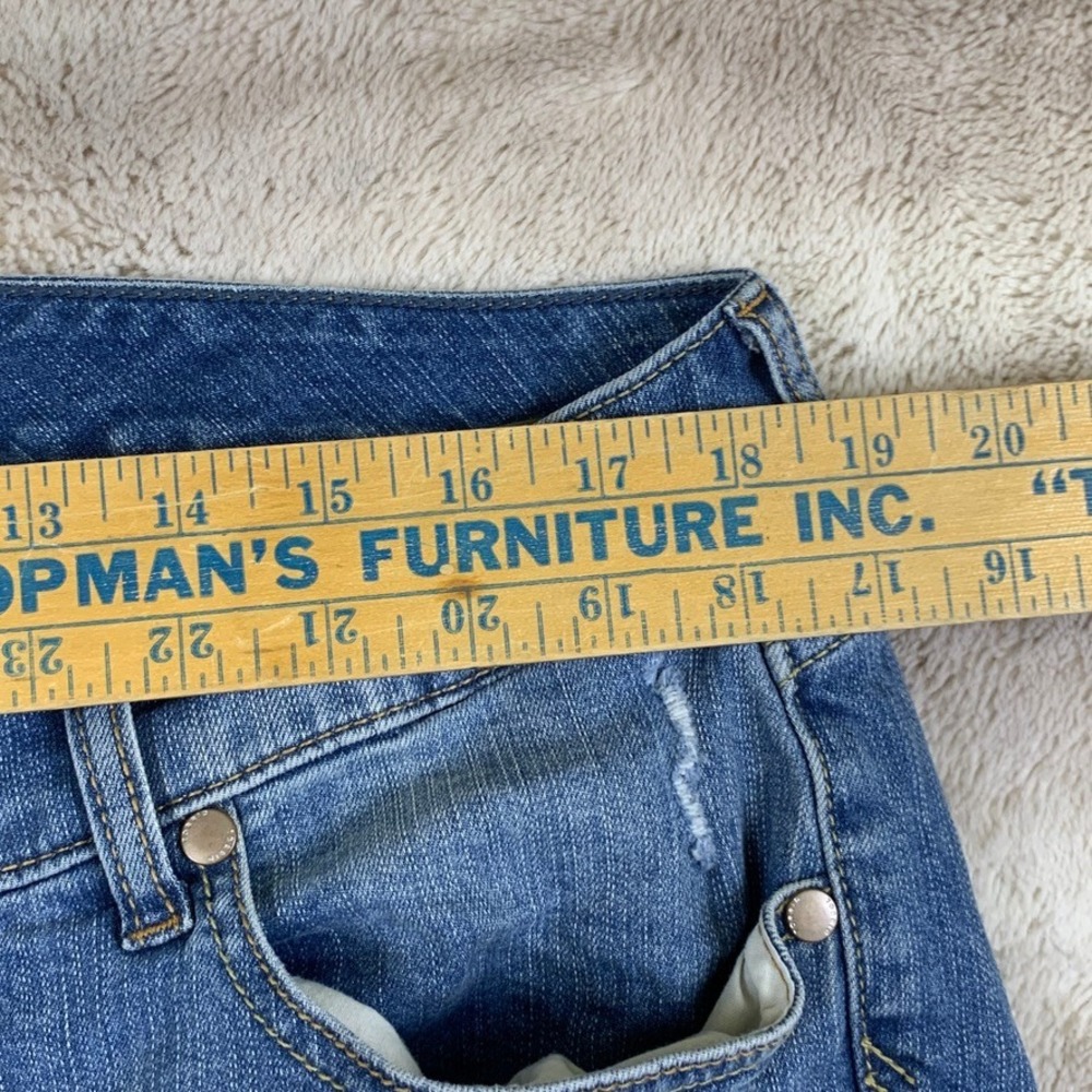 Torrid Crop Boyfriend Jeans Womens 16 Medium Wash Distressed Vintage Stretch 25" - Picture 7 of 12